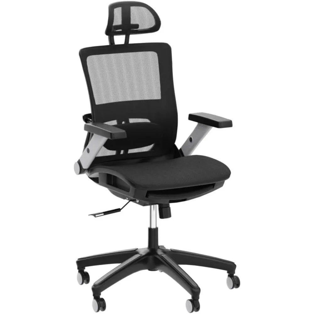 Ergonomic Mesh Office Chair, High Back Computer Executive Desk Chair with Headrest and 4D Flip-Up Armrests, Computer Chairs