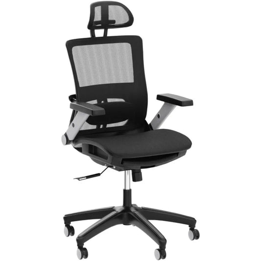 Ergonomic Mesh Office Chair, High Back Computer Executive Desk Chair with Headrest and 4D Flip-Up Armrests, Computer Chairs