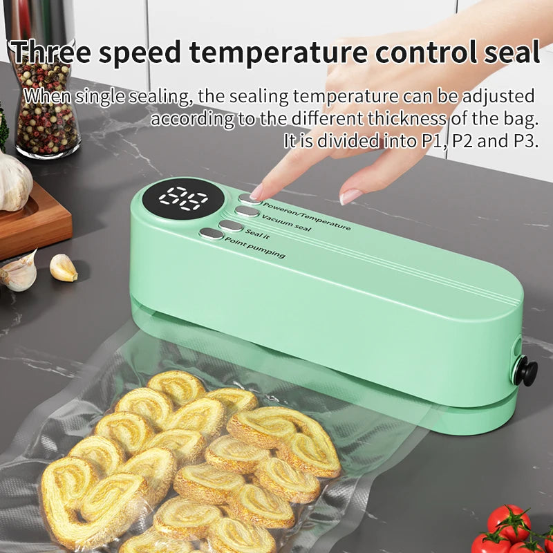 2025 Mini Wireless Vacuum Sealing Machine, USB Home Fully Automatic Portable Food Packaging Plastic Sealing Machine