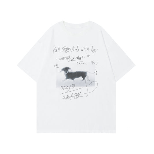 Short Sleeve T-Shirt for Men and Women Casual White Couple Crew Neck Half Sleeve Tee