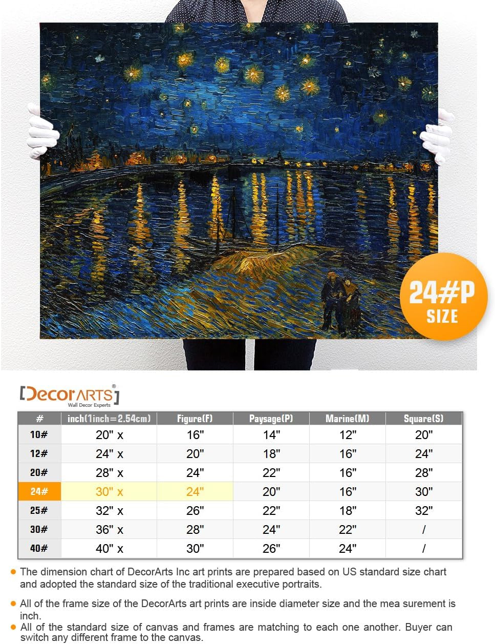 Starry Night Over the Rhone by Van Gogh - Premium Giclee Canvas Print for Stunning Wall Decor (30x24x1.5 inches)