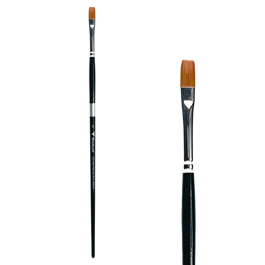 Trekell Golden Taklon Long Handle Artist Brush -  Size #8 Bright