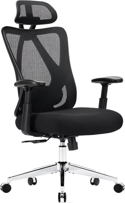 Home Office Desk Chair, Ergonomic Rolling Work Swivel High Ba 135°Tilt Function Big and Tall Computer with Wheels, 2D Armrest