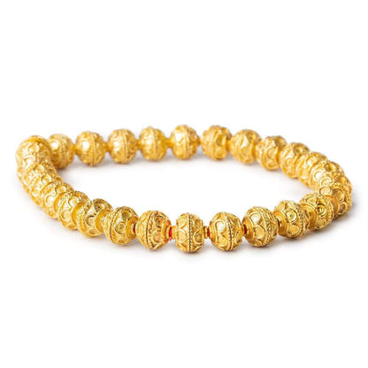 8mm 22kt Gold plated Copper Bead Cap Simple Arch 8 inch 54 pieces