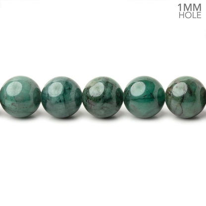 8mm Brazilian Emerald Plain Round Beads 16 inch 46 pieces 1mm Hole