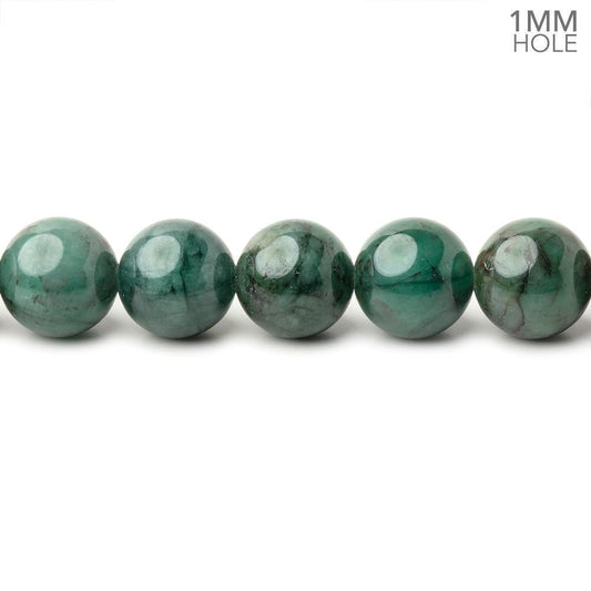 8mm Brazilian Emerald Plain Round Beads 16 inch 46 pieces 1mm Hole