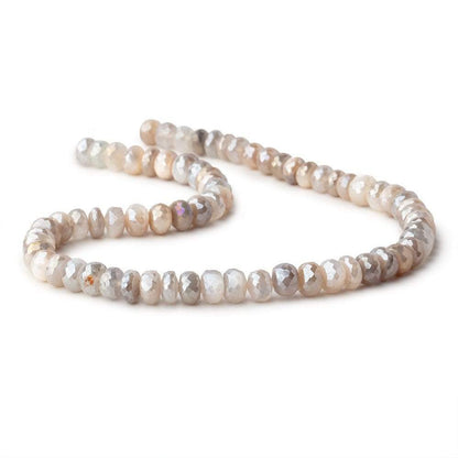 8mm Mystic Multi Color Moonstone faceted rondelles 14 inch 58 pieces