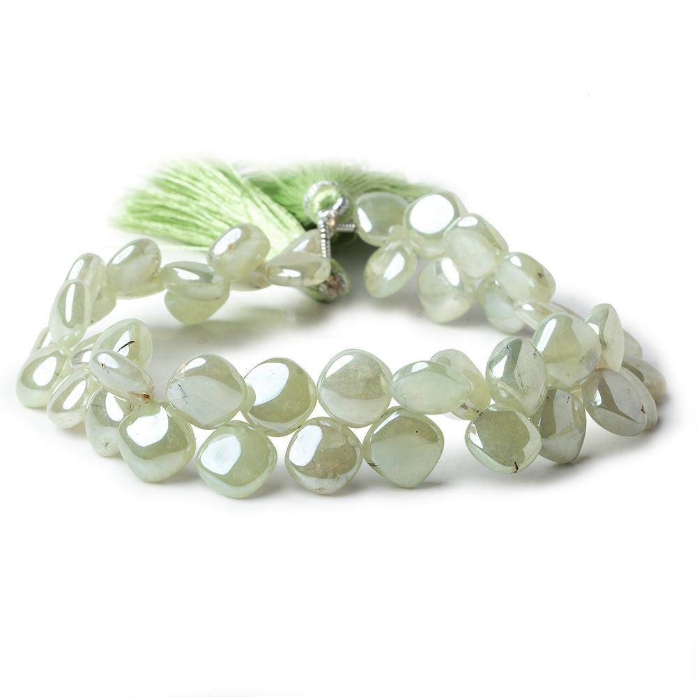 8mm Mystic Prehnite Plain Pillow Beads 8 inch 47 beads