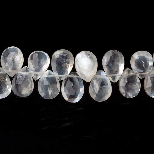 8x6-11x7mm Ceylon Moonstone faceted pears 8 inch 54 beads AAA