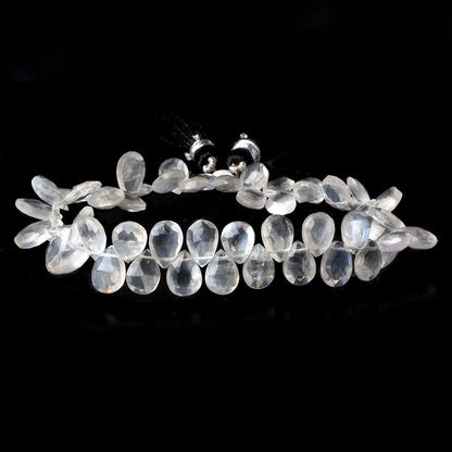 8x6-11x7mm Ceylon Moonstone faceted pears 8 inch 54 beads AAA