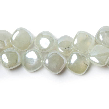 8x8-9x9mm Mystic Prehnite Plain Pillow beads 8 inch 50 pieces