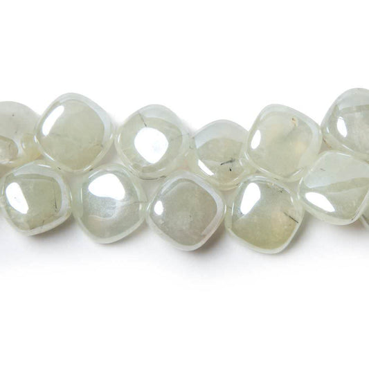 8x8-9x9mm Mystic Prehnite Plain Pillow beads 8 inch 50 pieces