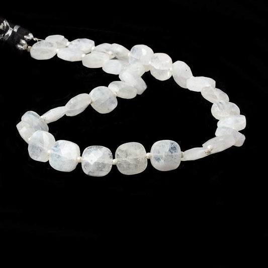 9-10mm Rainbow Moonstone faceted pillow beads 13.5 inch 30 pieces
