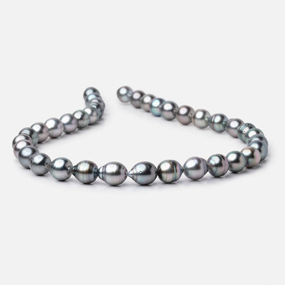 9-10mm Silver Tahitian Saltwater Pearl Beads 16 inch 36 pieces A
