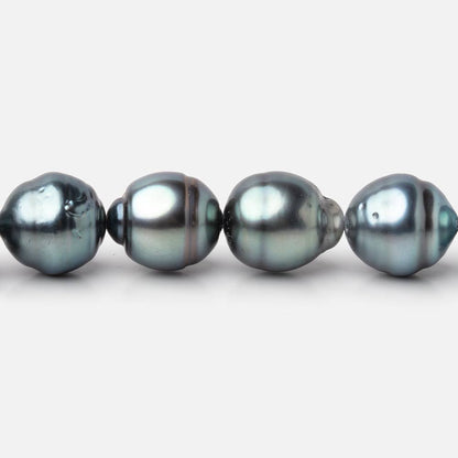 9-10mm Silver Tahitian Saltwater Pearl Beads 16 inch 37 pieces A