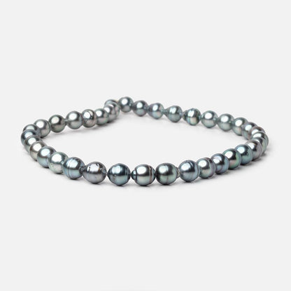 9-10mm Silver Tahitian Saltwater Pearl Beads 16 inch 37 pieces A