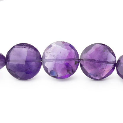 9-13mm Amethyst Faceted Coin Beads 16 inch 36 pieces