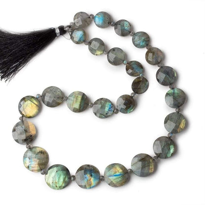 10-17mm Labradorite Faceted Coin Beads 16 inches 25 pieces AA