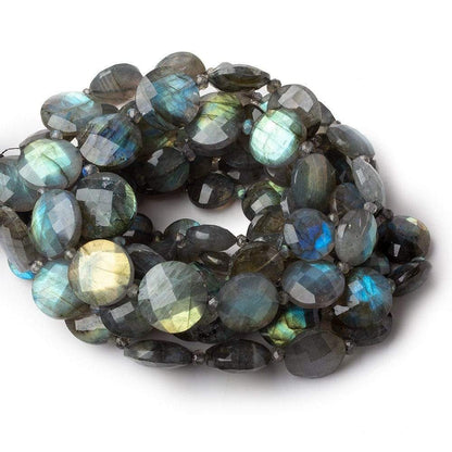 10-17mm Labradorite Faceted Coin Beads 16 inches 25 pieces AA
