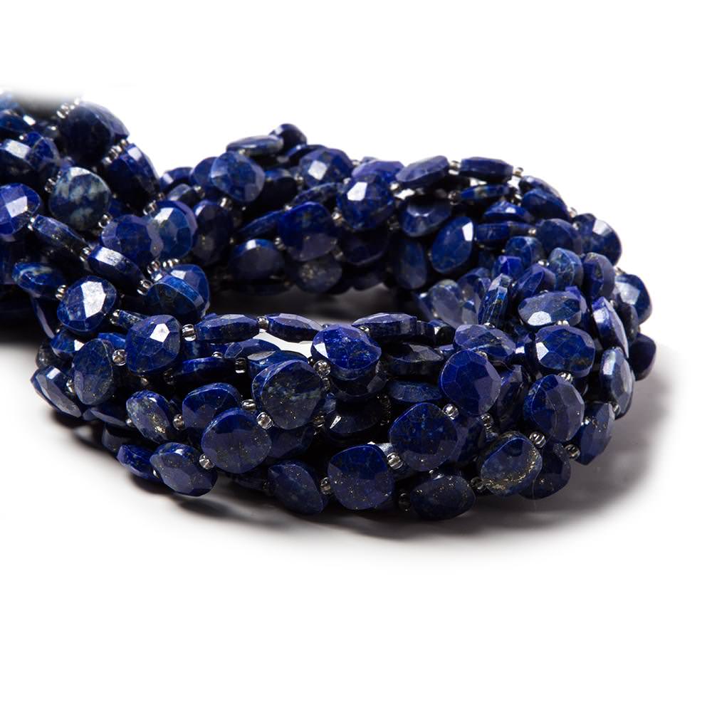 9-9.5mm Lapis Lazuli faceted pillow beads 14 inch 33 pieces