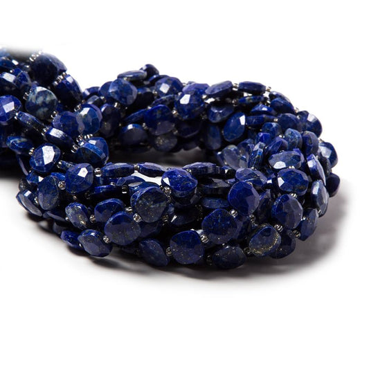 9-9.5mm Lapis Lazuli faceted pillow beads 14 inch 33 pieces
