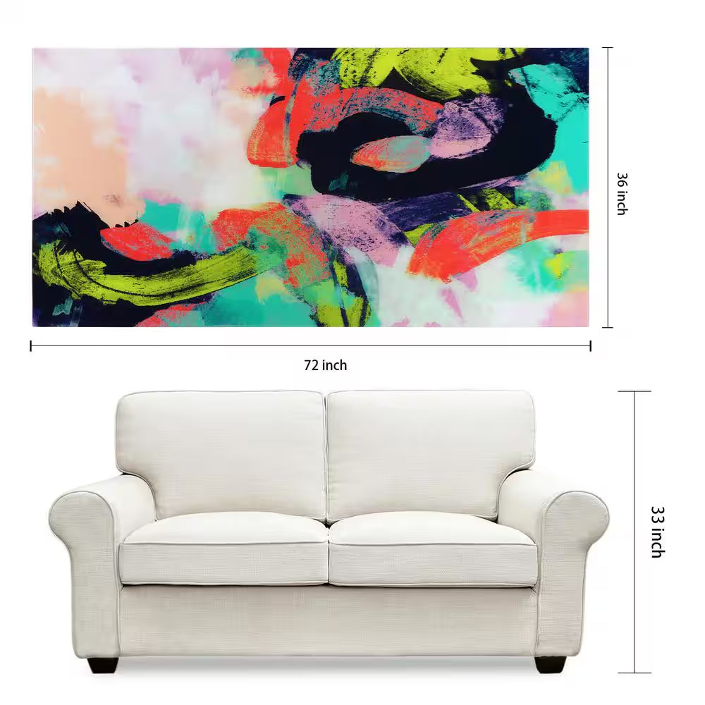 "Colorful" Frameless Free Floating Tempered Art Glass by EAD Art Coop Wall Art