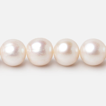 9.5x9-11x10mm Creamy White Off Round Freshwater Pearls 16 inch 42 Beads