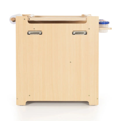 Kids Desk to Easel Art Cart - Natural: Wooden Toddler Art Activity Center with Chalkboard and Art Easel for Kids
