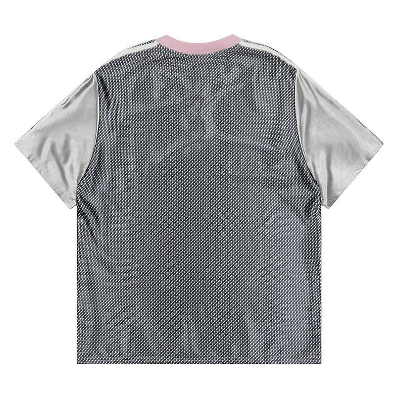 Short Sleeve T-Shirt Unisex Loose Casual Street Sports V-Neck