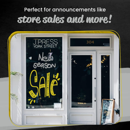 Metallic Chalk Markers (2 Pack) Liquid Chalk Pens for Blackboards, Chalkboard, Bistro Menu, Window Markers for Cars - Wet Wipe Erasable - 15Mm Jumbo Nib