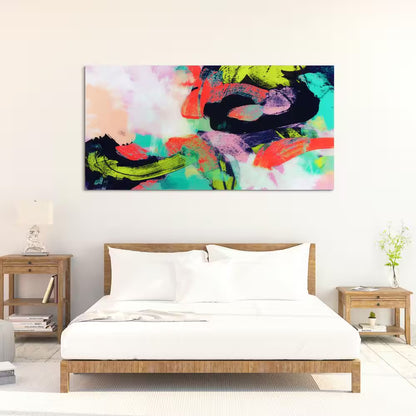"Colorful" Frameless Free Floating Tempered Art Glass by EAD Art Coop Wall Art