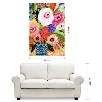 "Fresh Flowers in Vase II" by EAD Art Coop Frameless Free-Floating Tempered Art Glass Wall Art