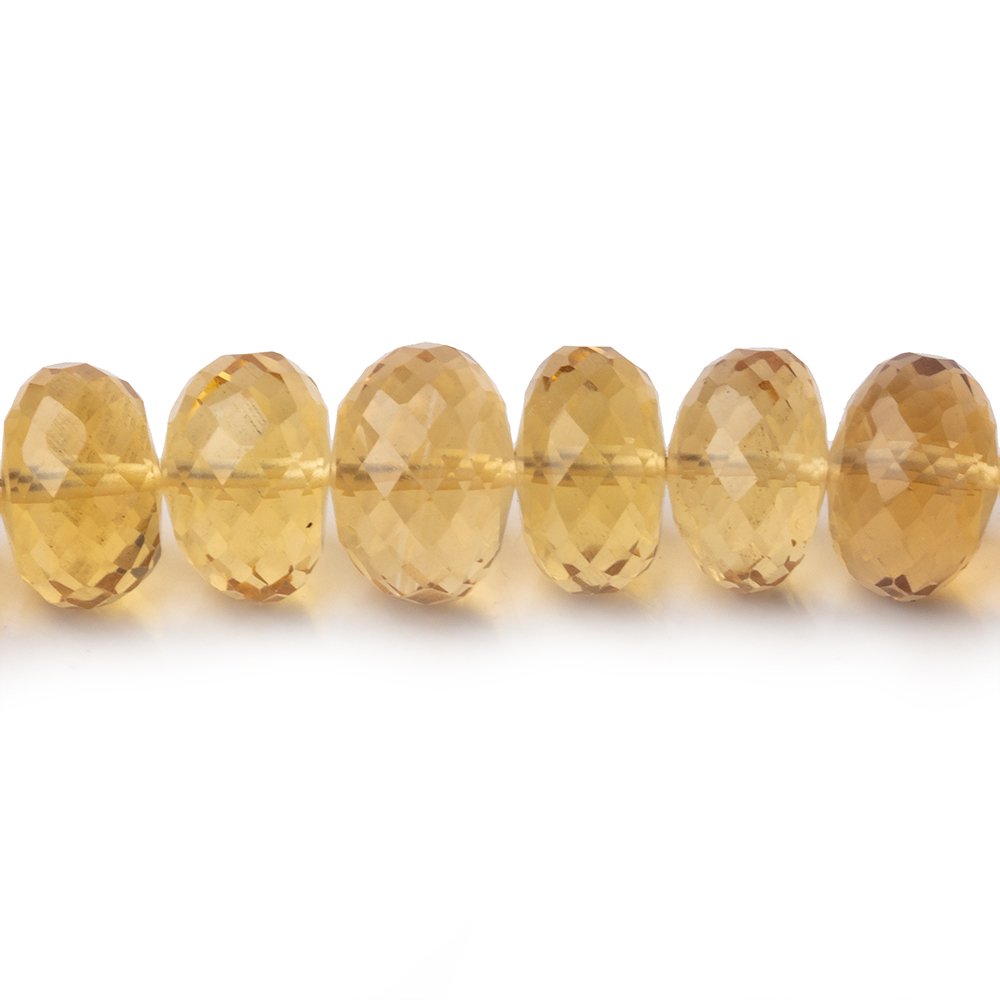 9mm Citrine Faceted Rondelle Beads 8 inch 33 pieces