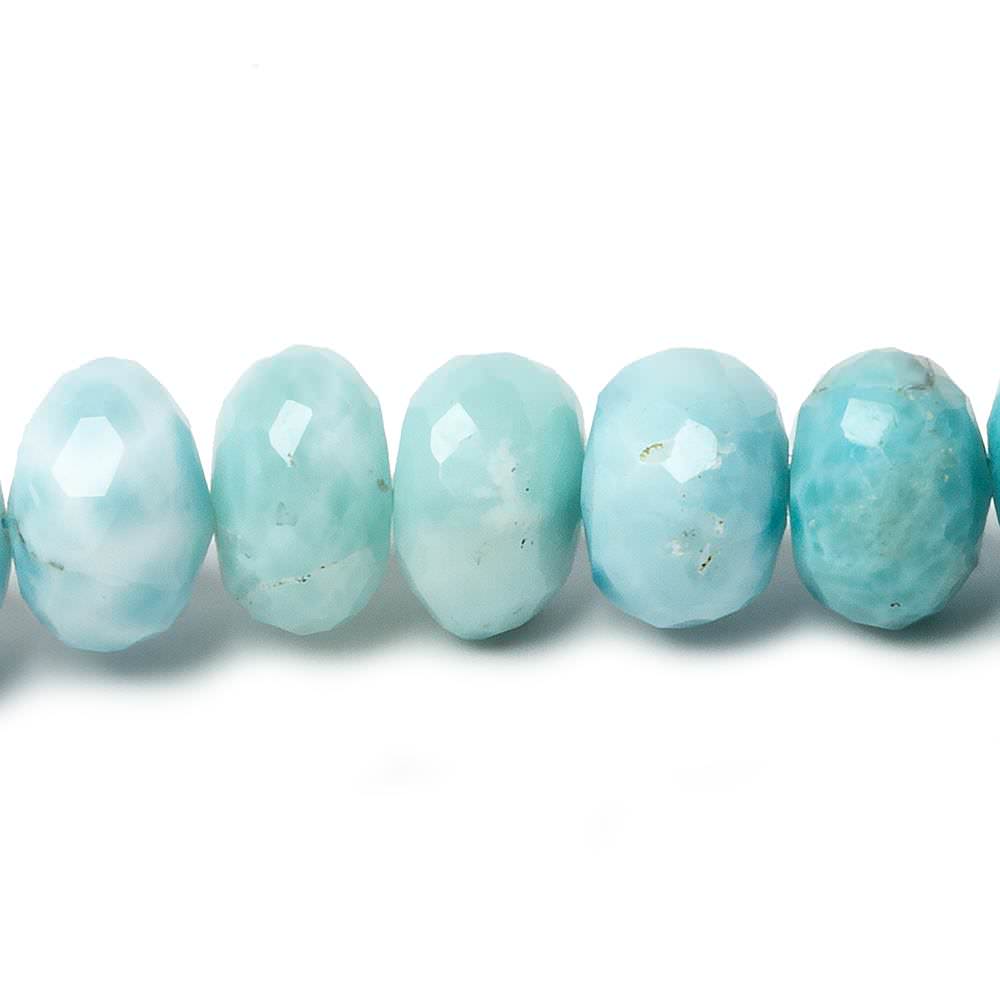 10mm Larimar faceted rondelle beads 13.5 inch 50 pieces