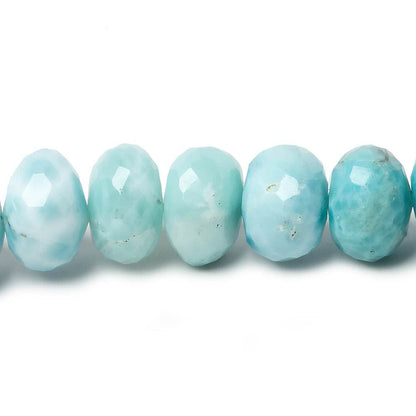 10mm Larimar faceted rondelle beads 13.5 inch 50 pieces
