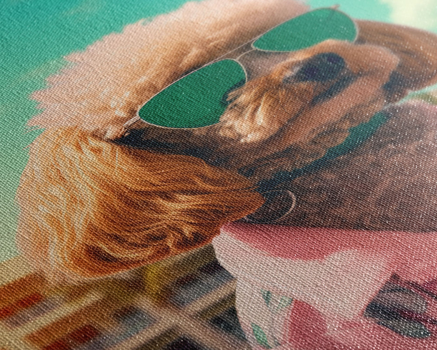 Poodle In Sunglasses Pink Shirt Wall Print, Dog Portrait, Dog Art Print, Dog Print, Framed Wall Art, Framed Canvas, Wall Print, Wall Canvas