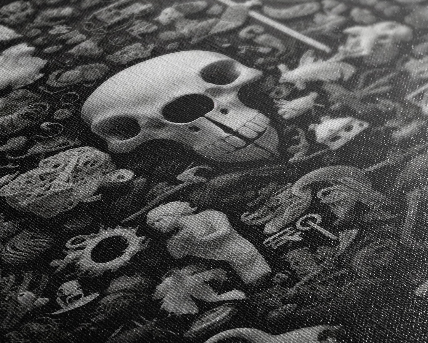 Collection of Trinkets Wall Art, Weird Wall Art, Black And White, Minimalist Print, Wall Decor, Canvas Print, Wall Art, Framed Canvas