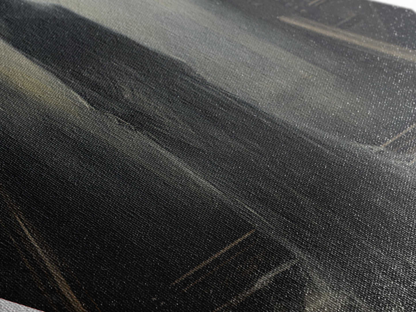 "Chandelier of Silence" Canvas Embossed Print of Spectral Figure Below Light, Diamond Shaped Art for Gothic Paranormal or Halloween Decor