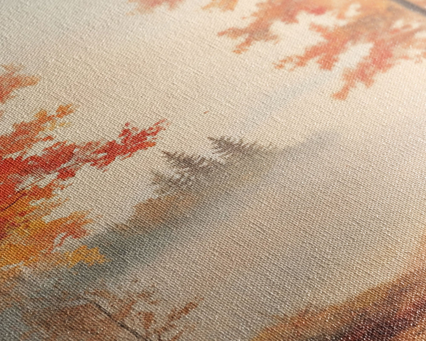 Canvas Print of Serene Autumn Path with Misty Background, Fall Wall Art, Seasonal Decor, Gift Idea, Modern Farmhouse, Autumn Landscape