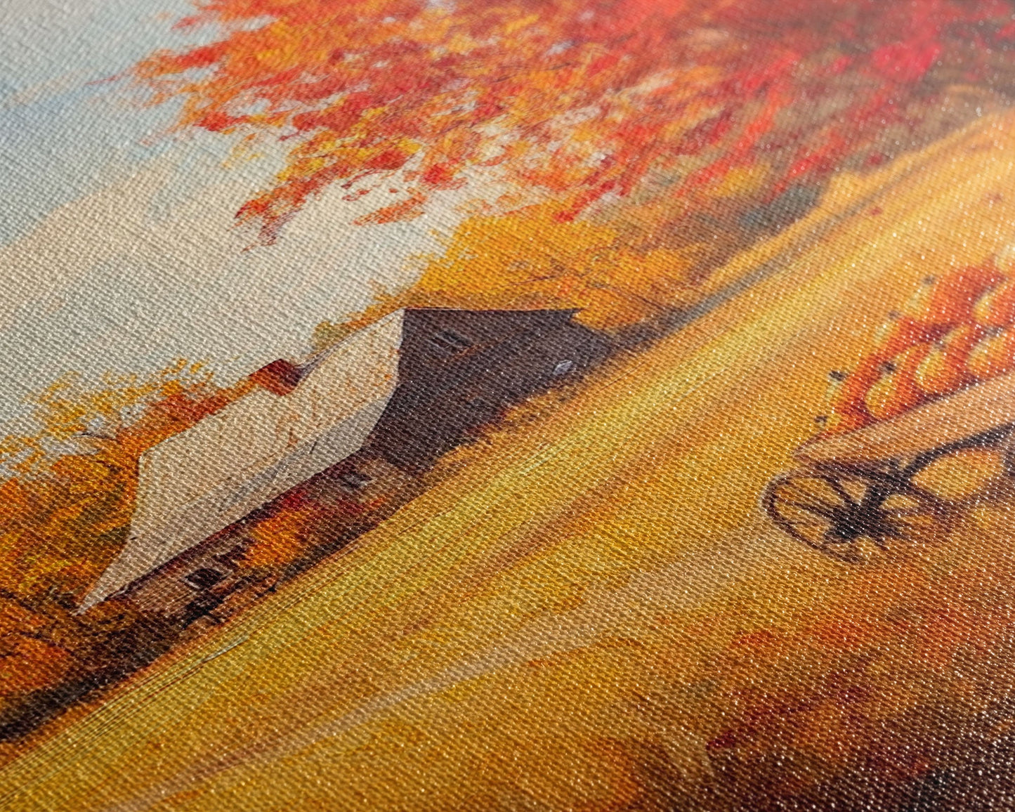 Pumpkin Cart In Fall Field Framed Canvas Print Rustic Autumn Country Farmhouse Decor Perfect Seasonal Art For Farmhouse Christmas Wall Art