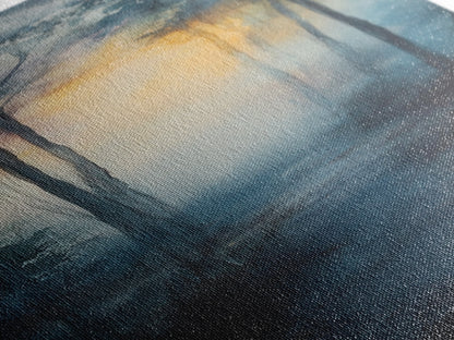 Forest Sunrise Pathway Framed Canvas Print | Smoky Mountain Art | Rustic Decor | Bedroom Art | Fall Artwork | Landscape Painting