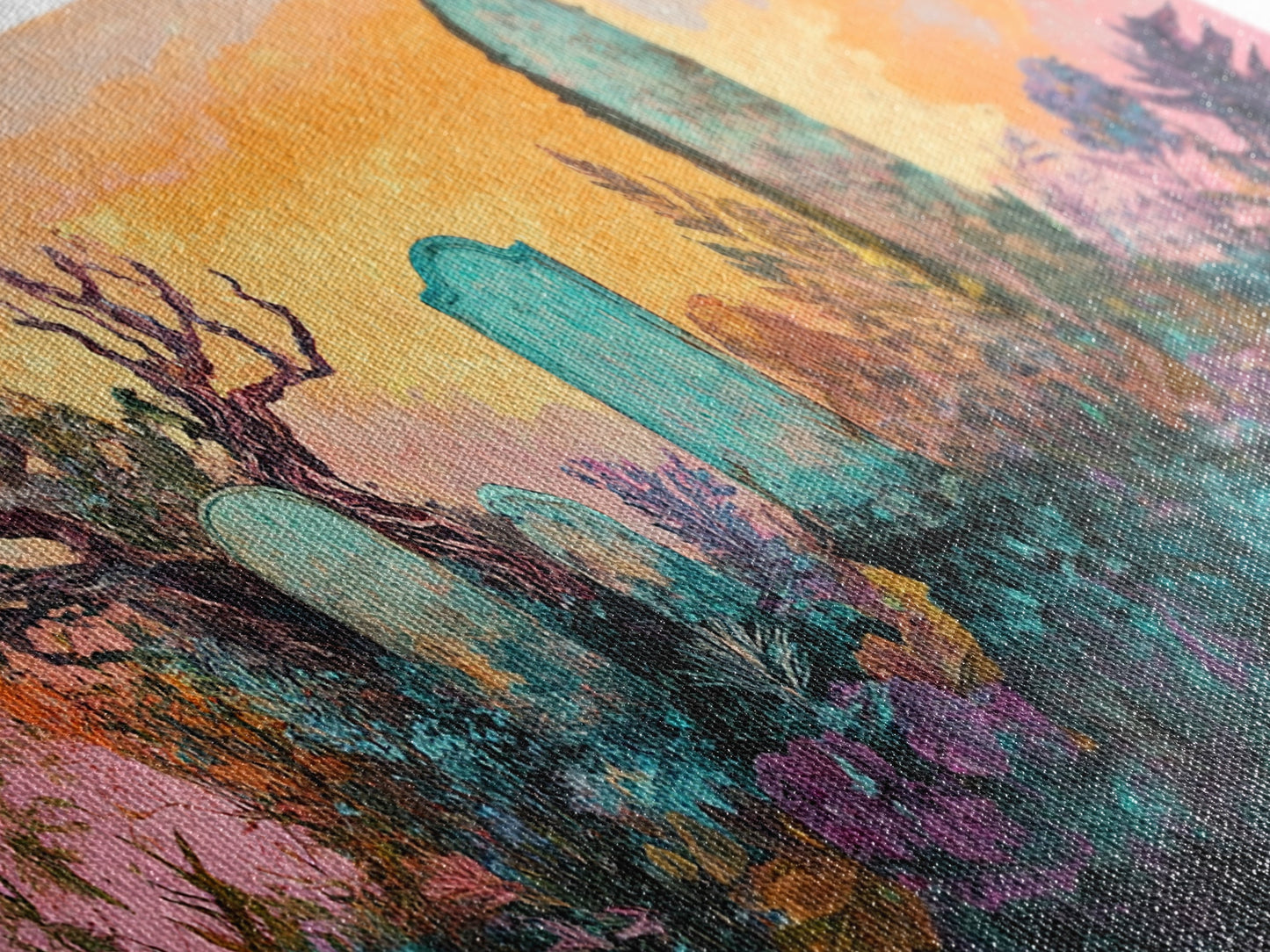 Dark romance painting, gothic art, framed canvas print, extra wide art, Halloween decor, whimsical art, spooky graveyard painting