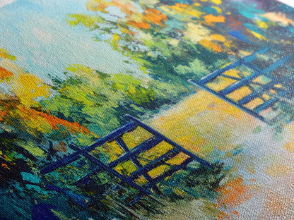 Open Gate, countryside painting, landscape art, framed canvas print, autumn wall art, farmhouse decor, rustic art, extra wide art