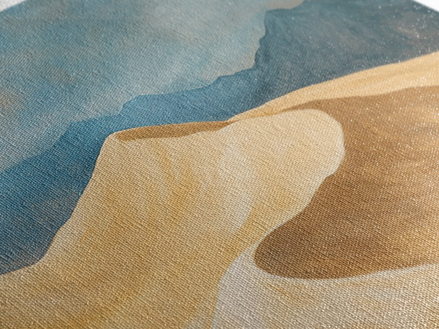 Desert Landscape, Mountain Painting, Rustic Decor, Southwest Wall Art, Framed Canvas Print, Panoramic Art, Earthy Tones Wall Art