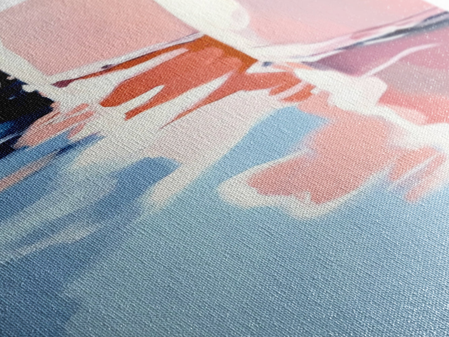 Water Reflection, Abstract Lake Art, Soft Pastel Painting, Minimalist Modern Aesthetic, Dreamy Nature Scene, Framed Canvas Print