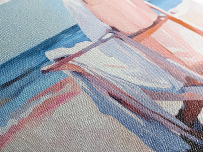 Beach Chair, Ocean View, Coastal Relaxation, Serene Seaside Art, Nautical Home Decor, Pastel Aesthetic, Living Room Wall Art, Canvas Print