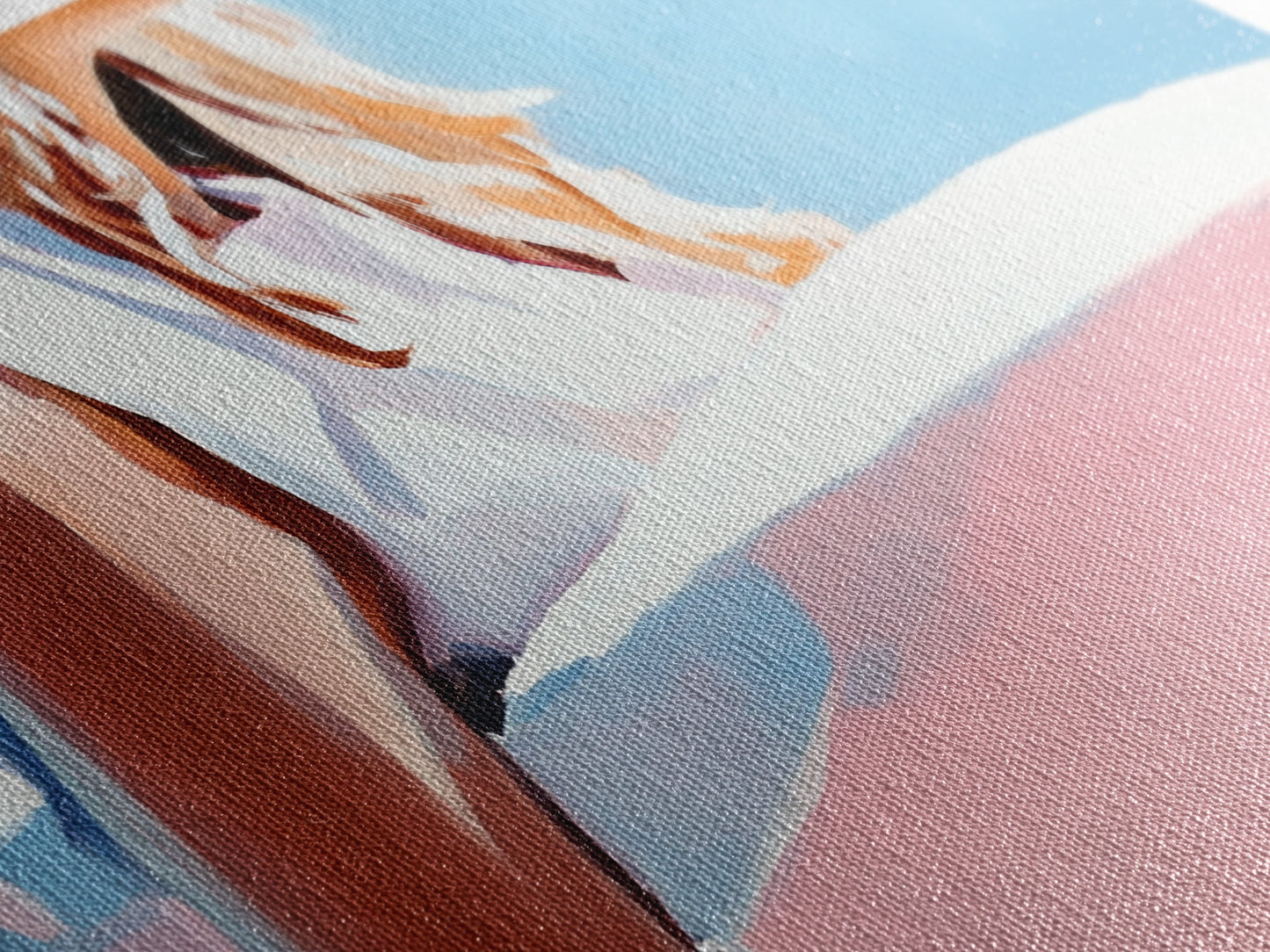 Surfer Girl, Beach Art, Ocean Waves, Canvas Print, Boho Wall Decor, Coastal Bedroom Art, Summer Painting, Modern Minimalist Artwork