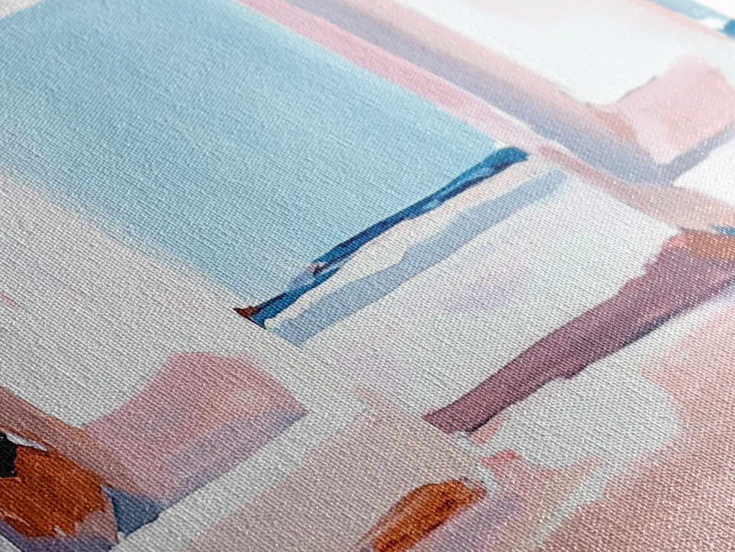 Window View, Coastal Dream, Minimalist Seascape, Pastel Home Decor, Beach Aesthetic, Living Room Wall Art, Modern Art, Framed Canvas Print