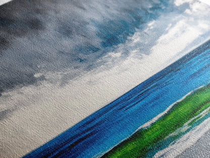 Ocean Horizon, Serene Seascape, Deep Blue, Coastal Wall Art, Minimalist Nature, Framed Canvas Print, Office Decor, Modern Beach Painting