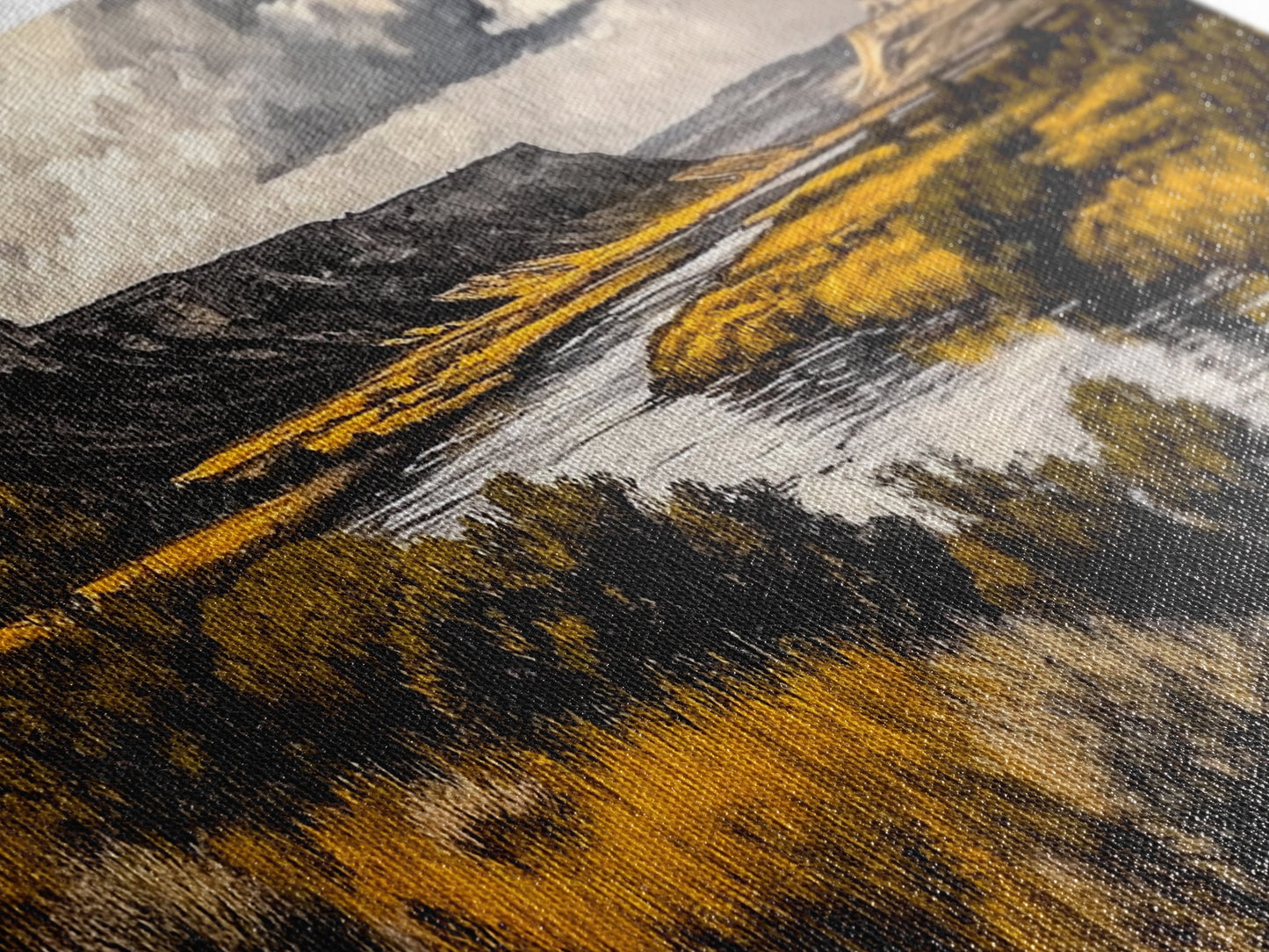 Western River, Rustic Landscape, Southwest Art, Moody Nature Painting, Lodge Wall Decor, Mountain Home Art, Canvas Print, Coastal Print